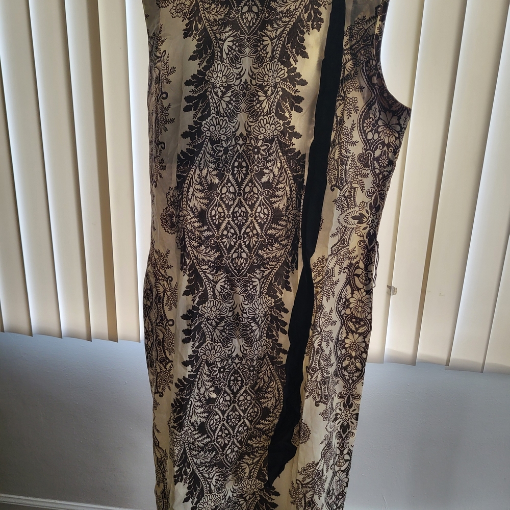 Vintage Black and Cream Patterned Dress